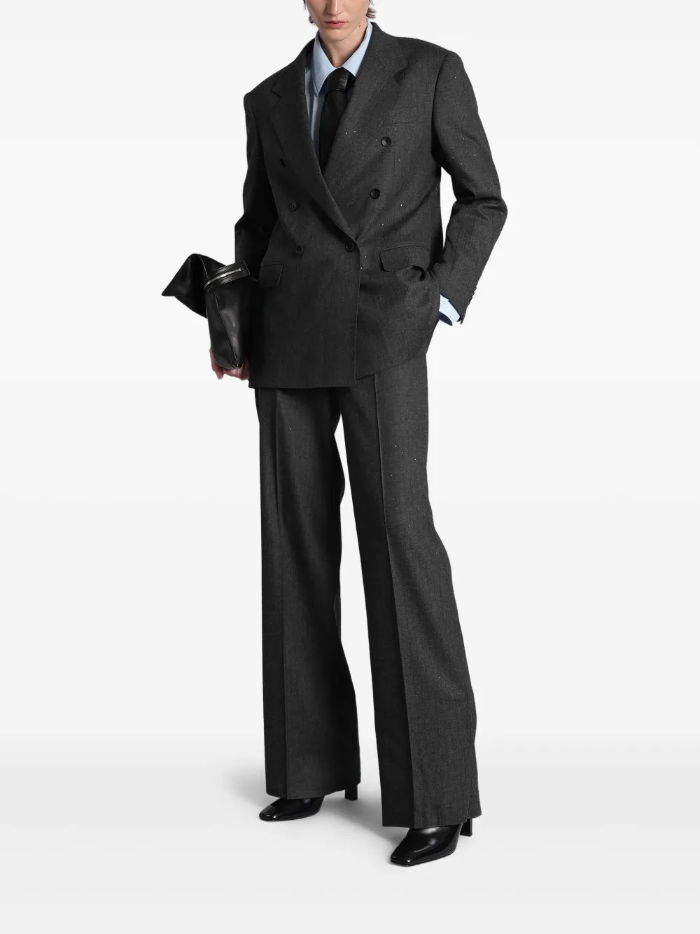 Tagliatore Broek met visgraatpatroon Grijs