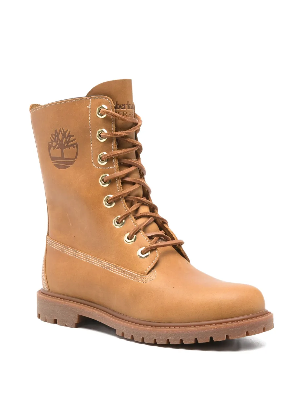 Timberland Lace-up Logo-embossed Boots In Brown