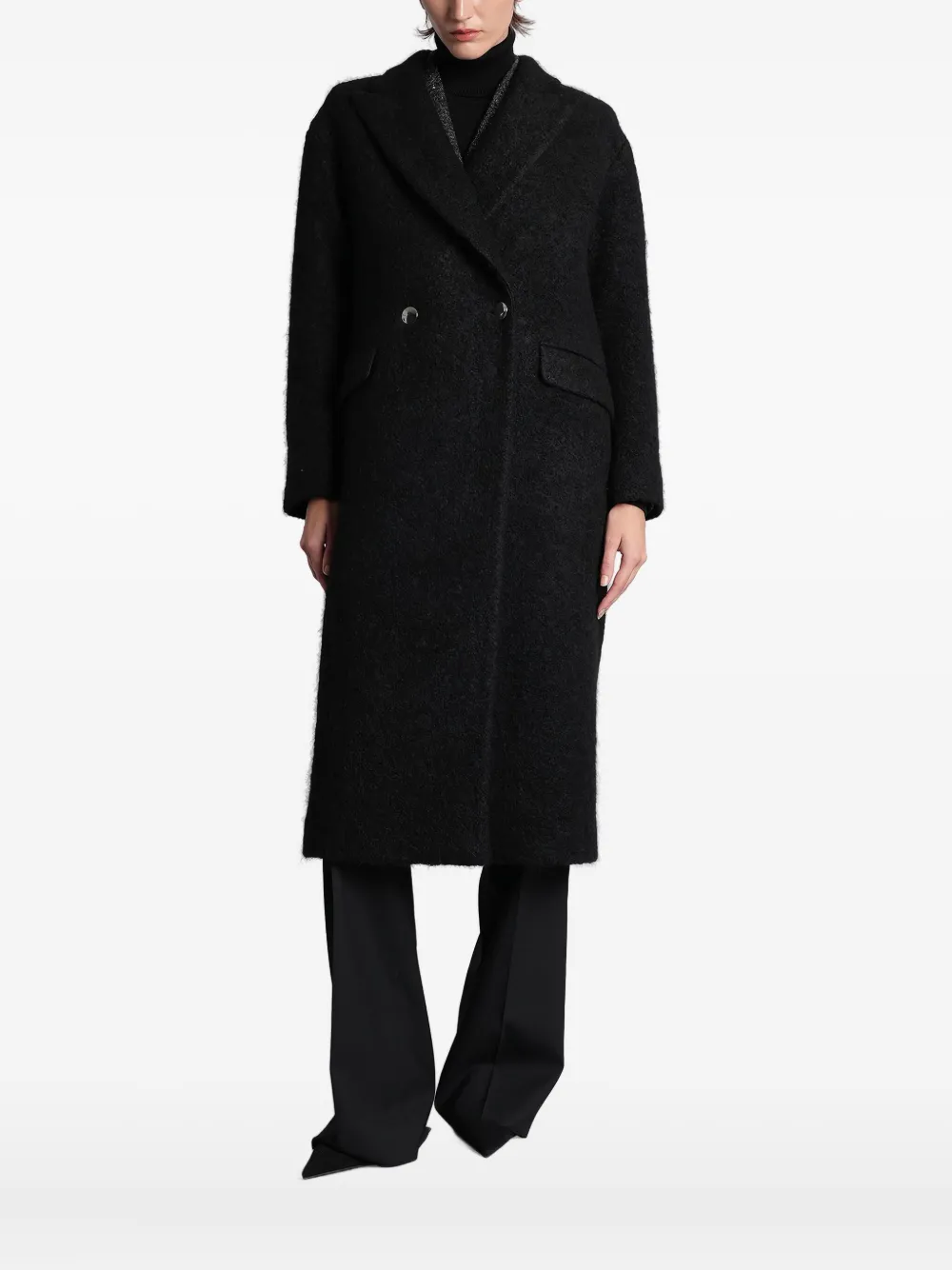Tagliatore Double-breasted Coat In Black