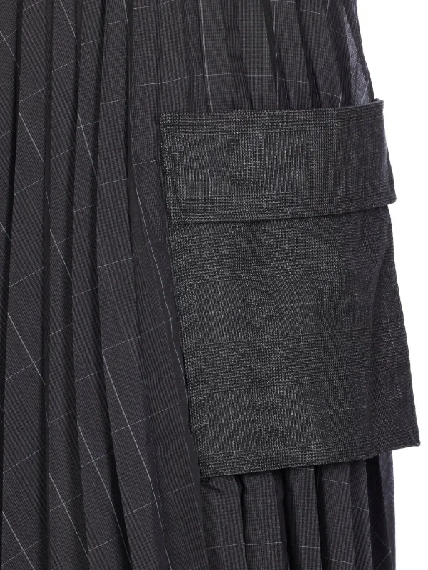 Sacai チェック プリーツスカート | ブラック | FARFETCH JP