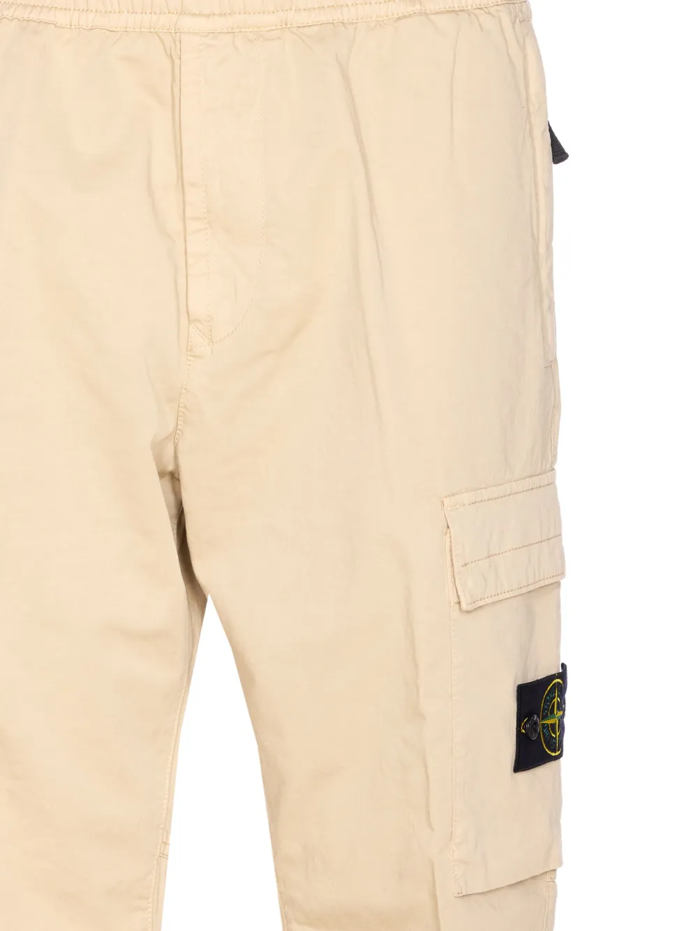 Stone Island Broek met Compass-logopatch Light and natural