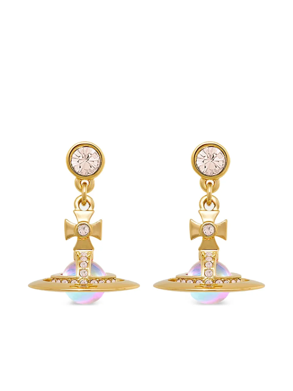 Vivienne Westwood Orb クロス ピアス - ゴールドトーン