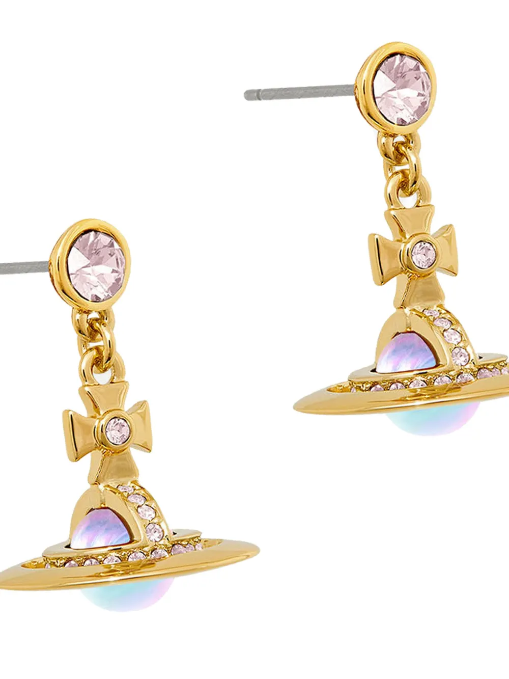 Vivienne Westwood Orb cross earrings - Goud