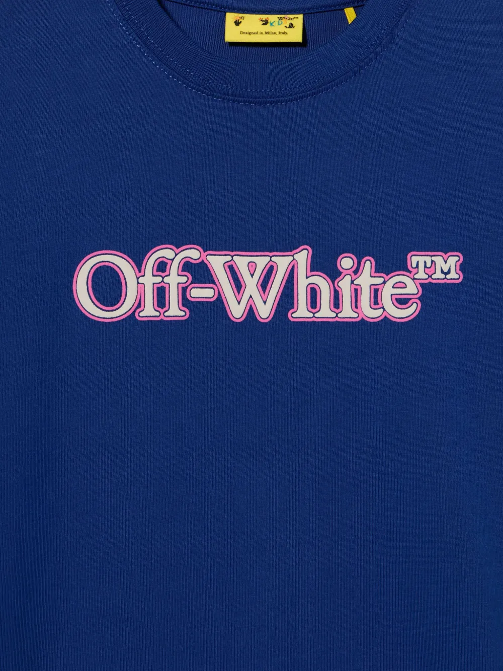 Off-White Kids T-shirt met logo Blauw