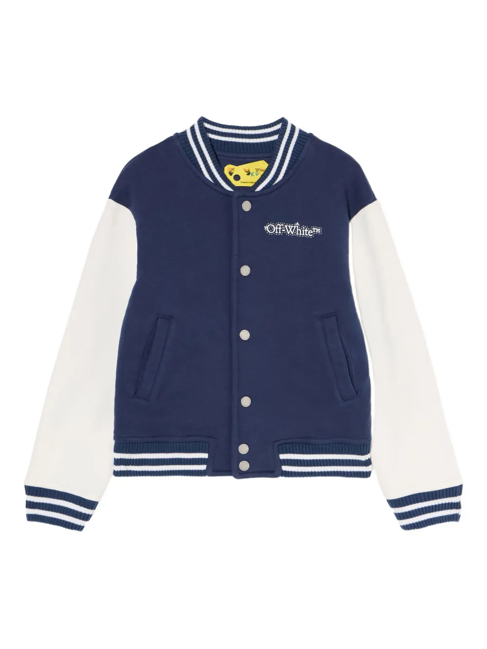 Off-White Kids ドットライン スタジアムジャンパー - ブルー Off-White Kids ドットライン スタジアムジャンパー - ブルー