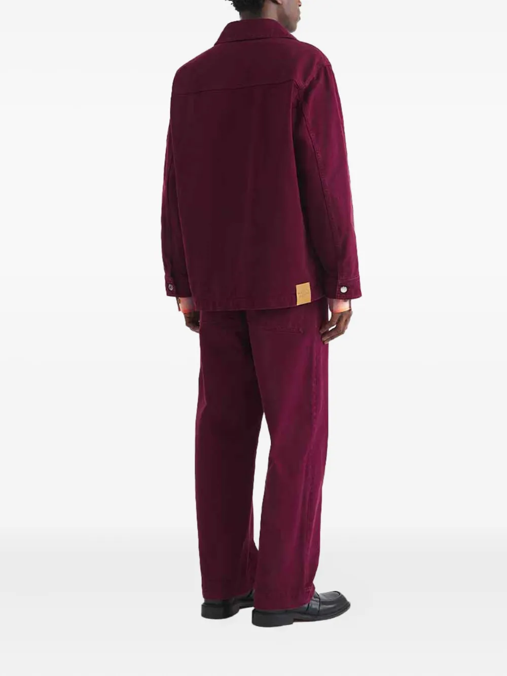 Maison Kitsuné Pockets Cotton Shirt Jacket In Red