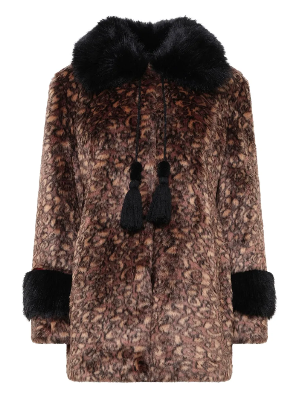 Unreal Fur Planet Earth tassel coat | Brown | Image 1