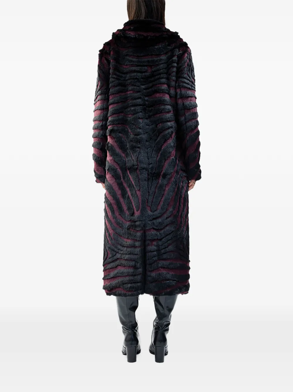  Unreal Fur Gonzo Striped Coat - Black 