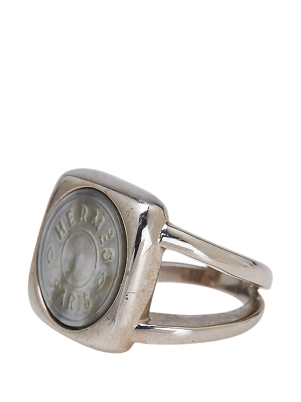 Hermès Pre-Owned 2000-2010 versilberter Bijouterie Fantaisie Corozo Ring | Herren | Image 2