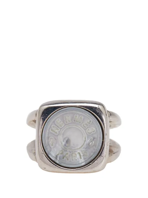 Hermès Pre-Owned sølvbelagt Bijouterie Fantaisie Corozo ring fra 2000-2010