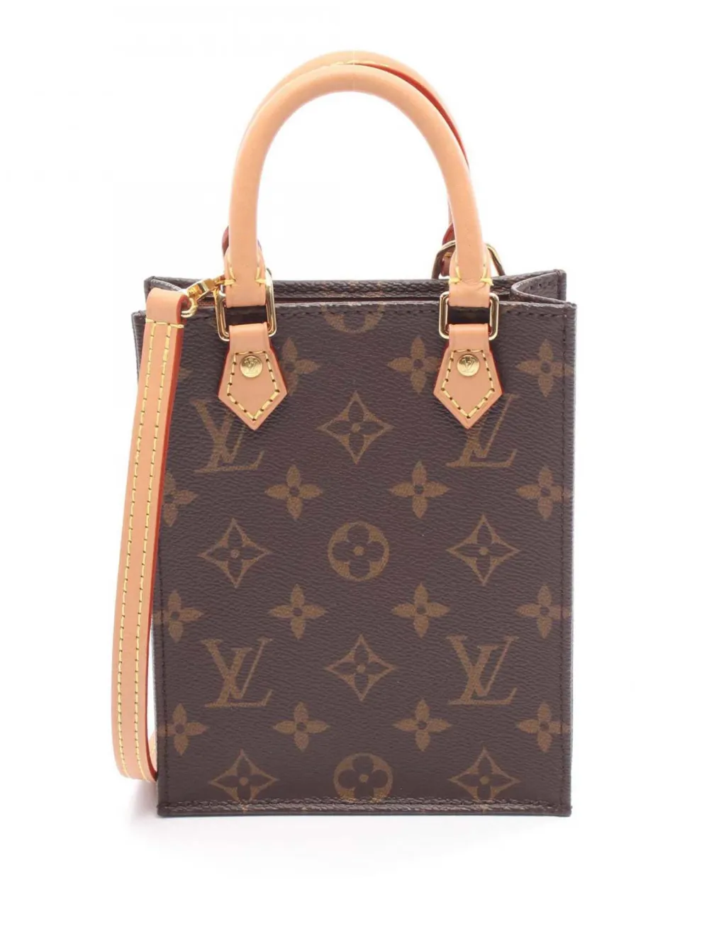 Louis Vuitton Pre-Owned 2020 Monogram Petit Sac Plat satchel - ブラウン Louis Vuitton Pre-Owned 2020 Monogram Petit Sac Plat satchel - ブラウン