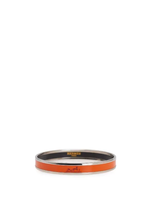 Hermès Pre-Owned 2010-2025 Narrow Caleche Enamel Bangle 62 costume bracelet