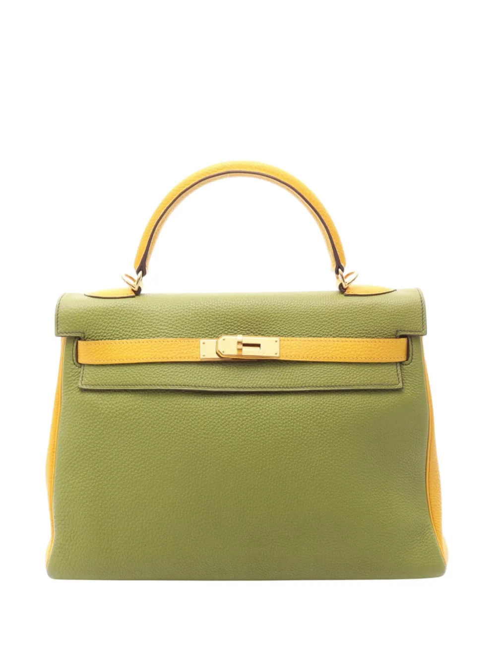 Hermès Pre-Owned 2009 Bicolor Togo Kelly II Retourne 32 handbag - グリーン Hermès Pre-Owned 2009 Bicolor Togo Kelly II Retourne 32 handbag - グリーン