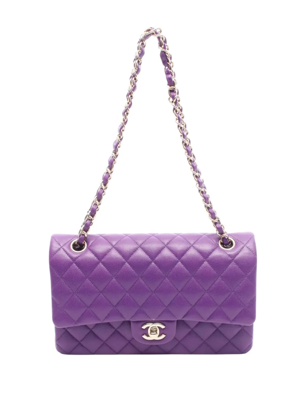 CHANEL Pre-Owned 2021-2025 Medium Classic Caviar Double Flap shoulder CHANEL Pre-Owned 2021-2025 Medium Classic Caviar Double Flap shoulder