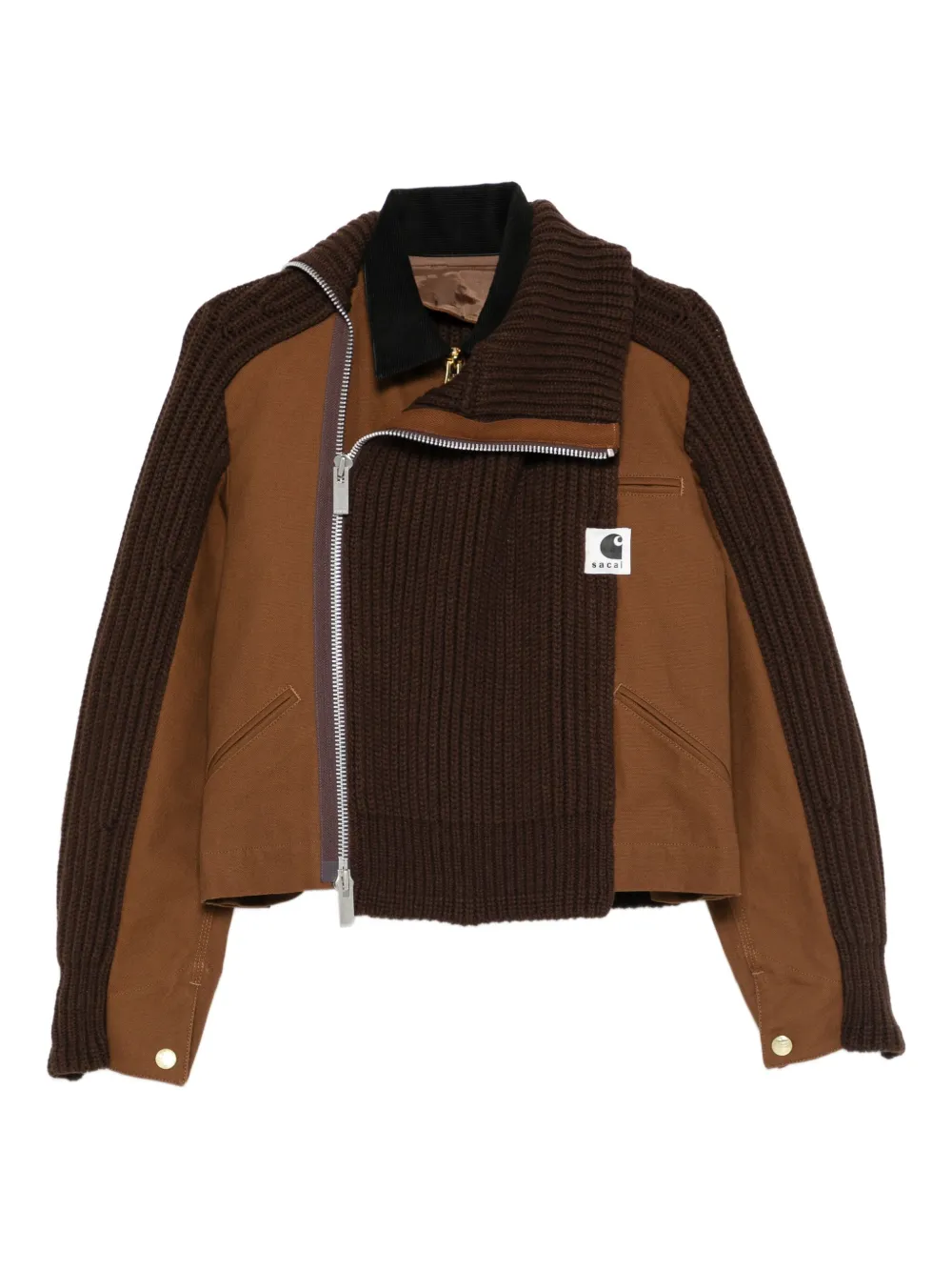 sacai x Carhartt レイヤード ジャケット - ブラウン sacai x Carhartt レイヤード ジャケット - ブラウン