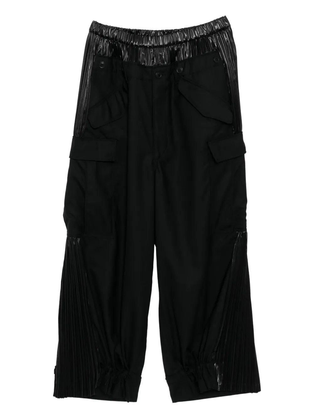 Junya Watanabe pleated-panel cargo-pocket trousers - Nero