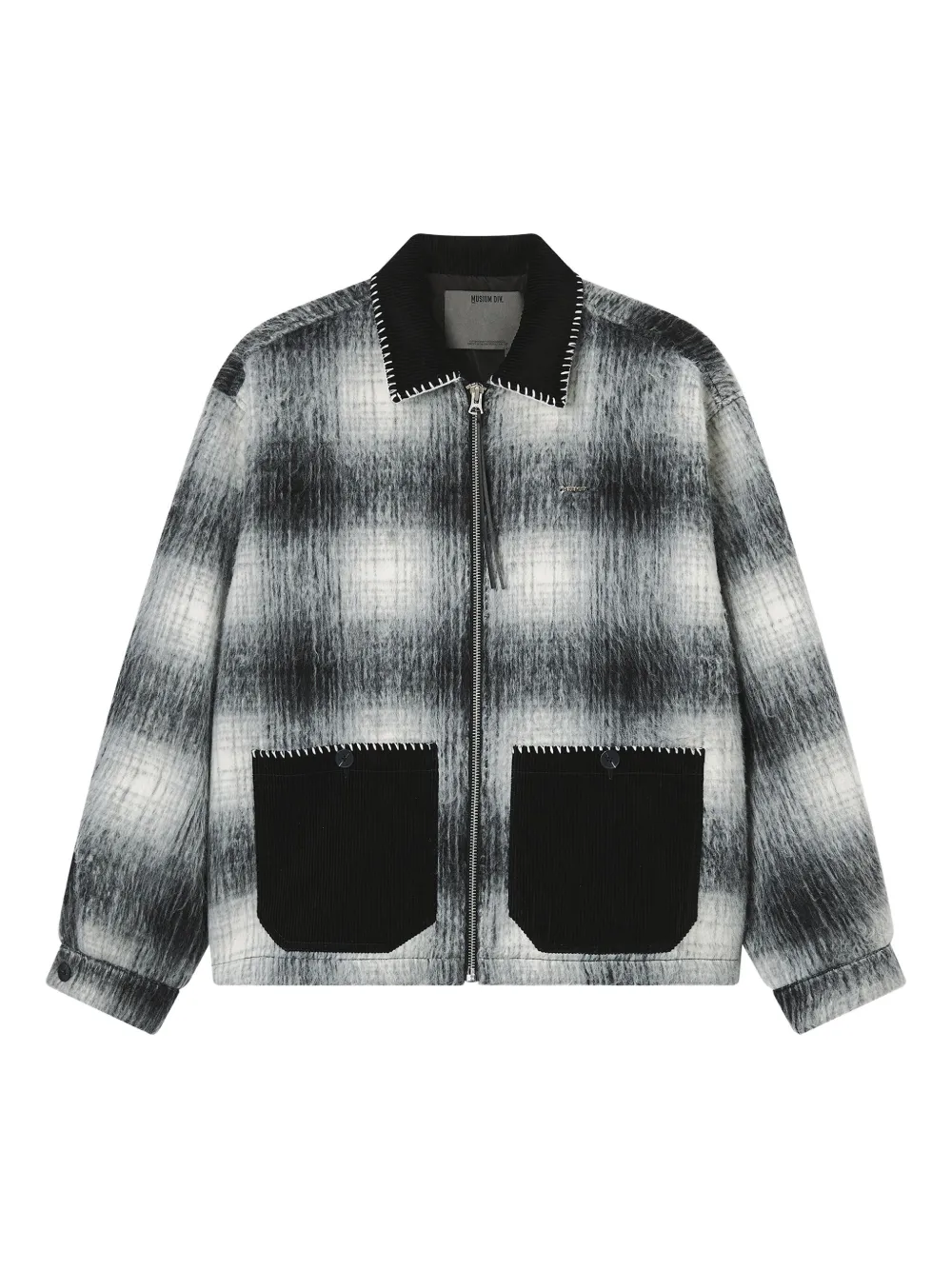 Musium Div. check corduroy-pocket jacket | Black | Image 1