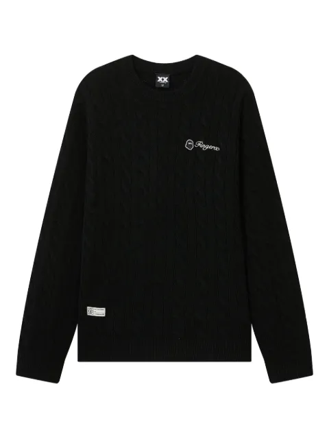 FINGERCROXX cable-knit embroidered sweater