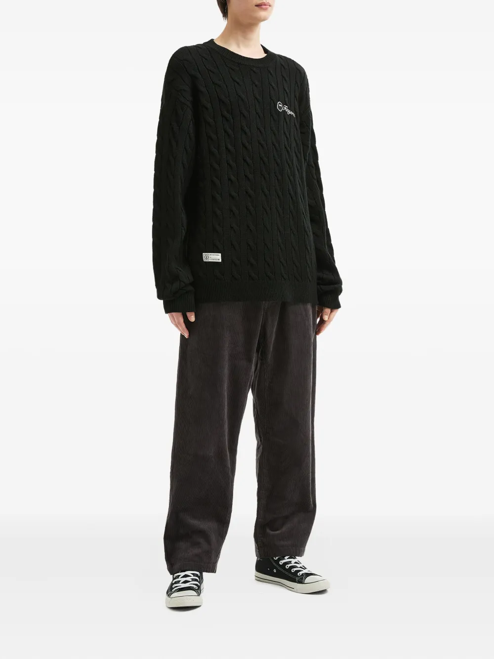FINGERCROXX cable-knit embroidered sweater | Knitted Sweaters | Image 2