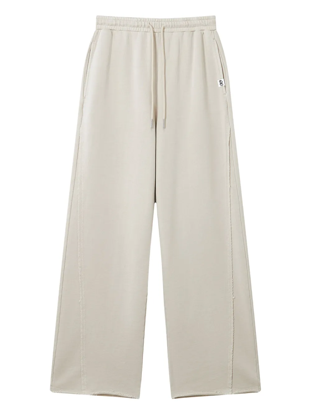 Mini Cream Drawstring Trousers In White