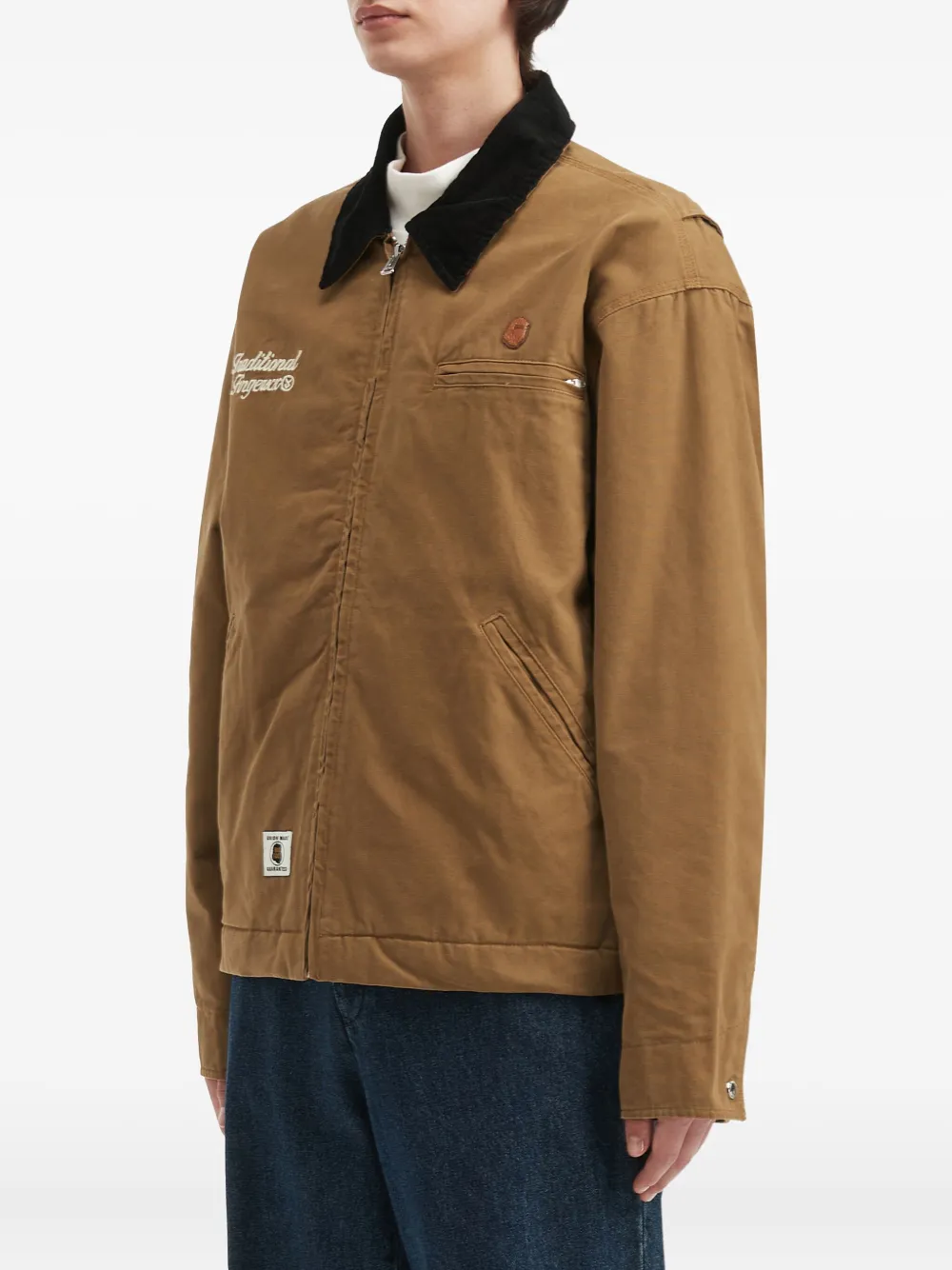 FINGERCROXX Jack met ribfluwelen kraag Bruin