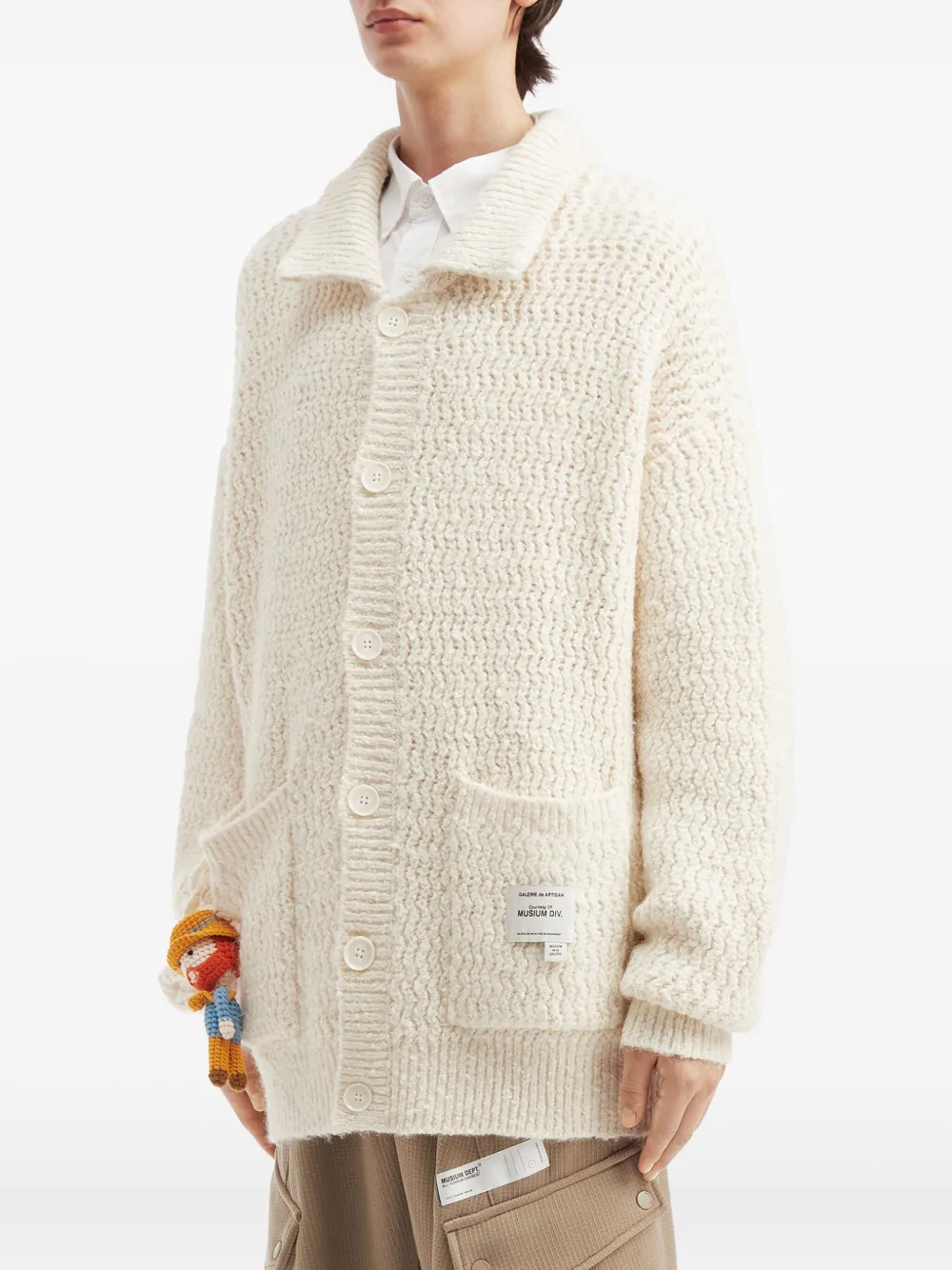 Musium Div. Vest met zak en knoop Wit