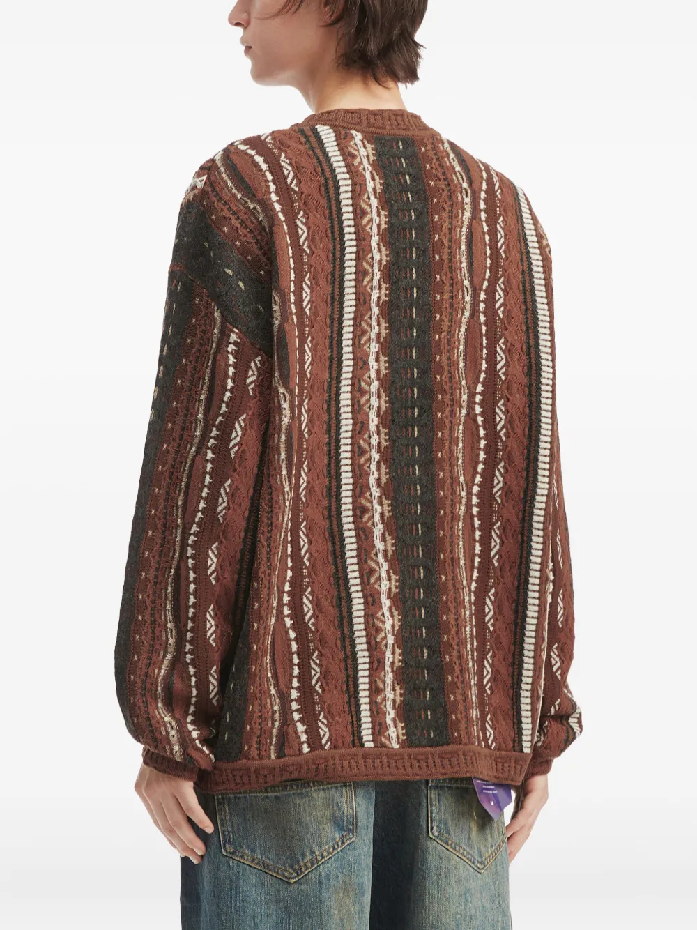 Aftermaths Striped Pattern Sweater In Multi
