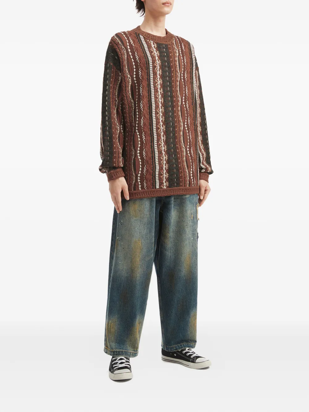 aftermaths striped pattern sweater | Knitted Sweaters | Image 2