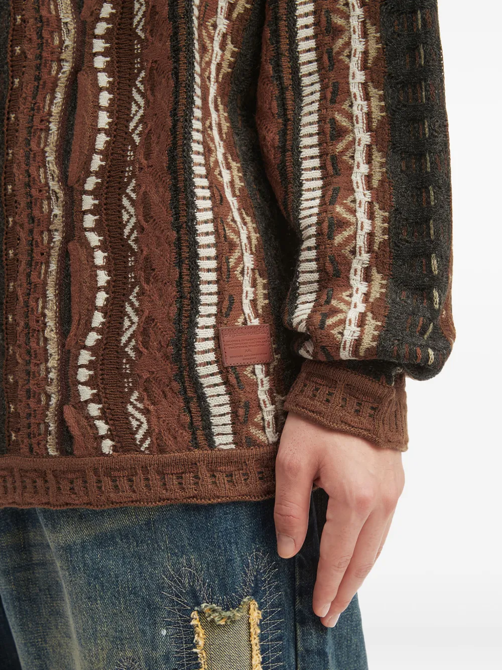Aftermaths Striped Pattern Sweater In Multi