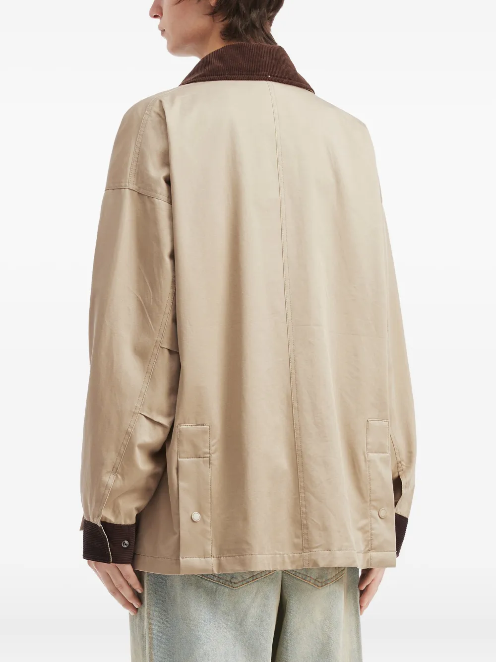 Aftermaths Corduroy-collar Pocket Jacket In Gold