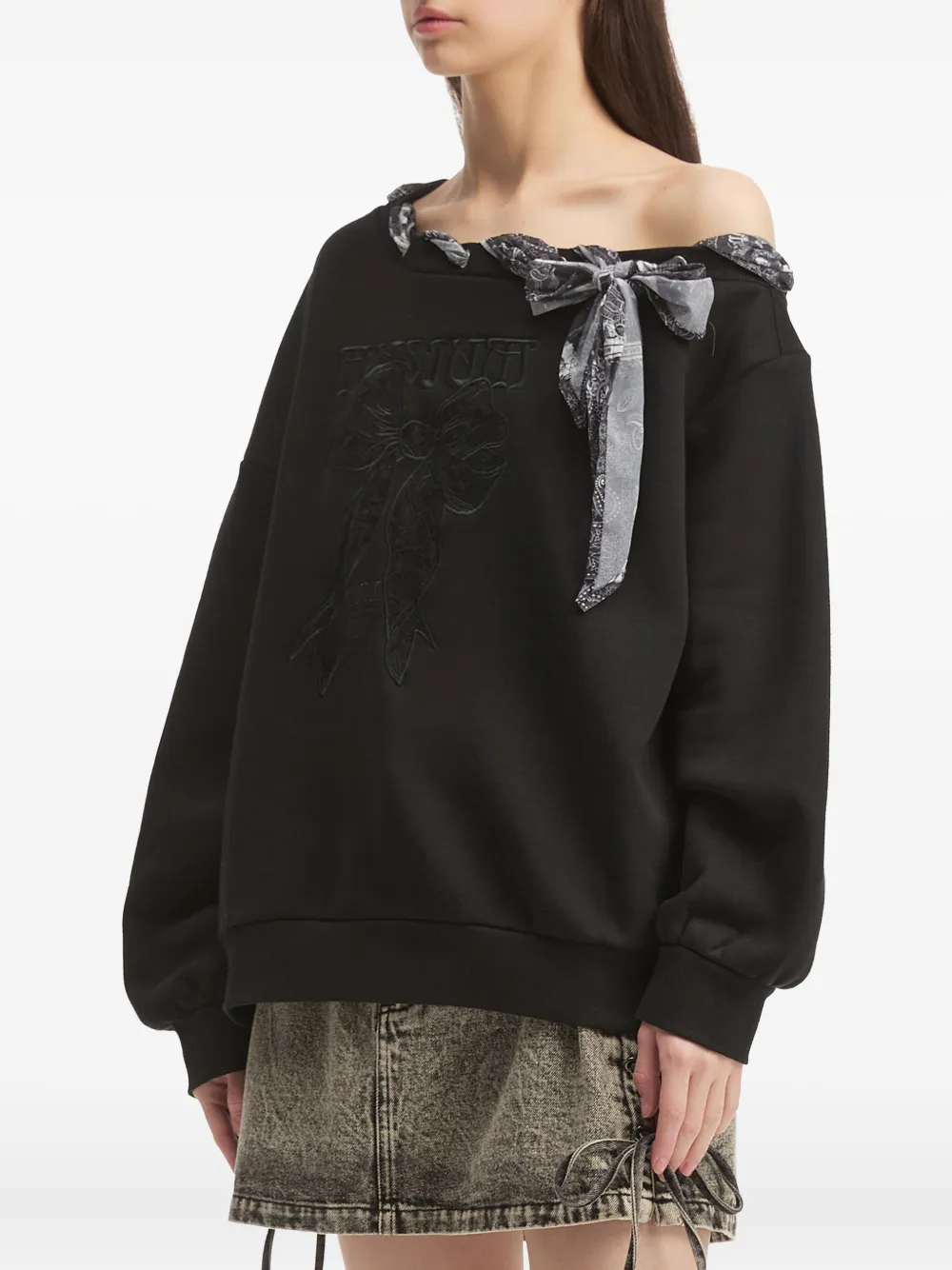 Musium Div. Bow Appliqué Sweatshirt In Black