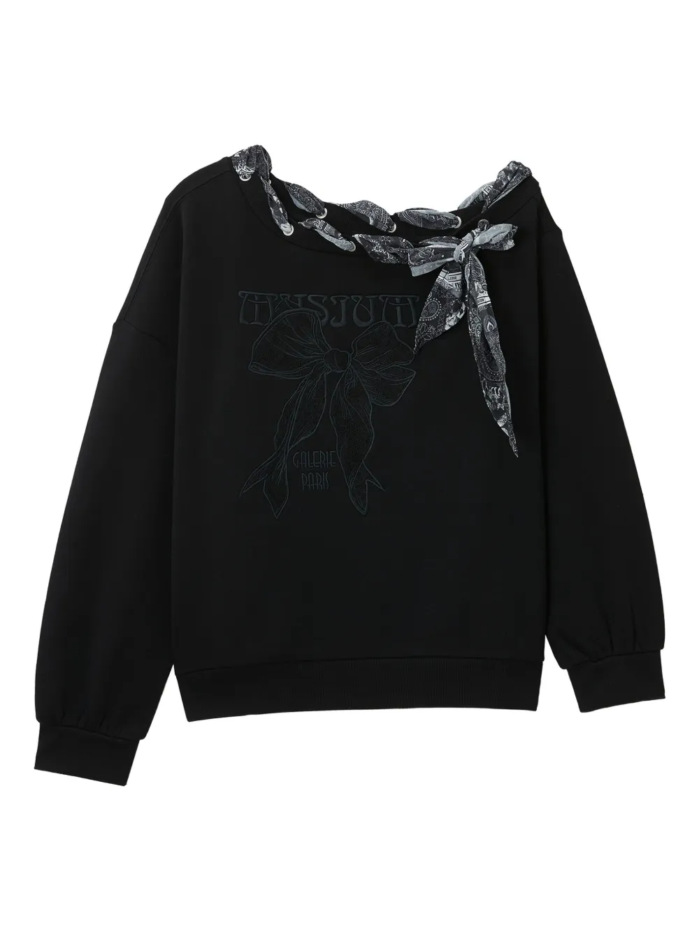 Musium Div. sudadera con aplique de moño | negro | Image 1
