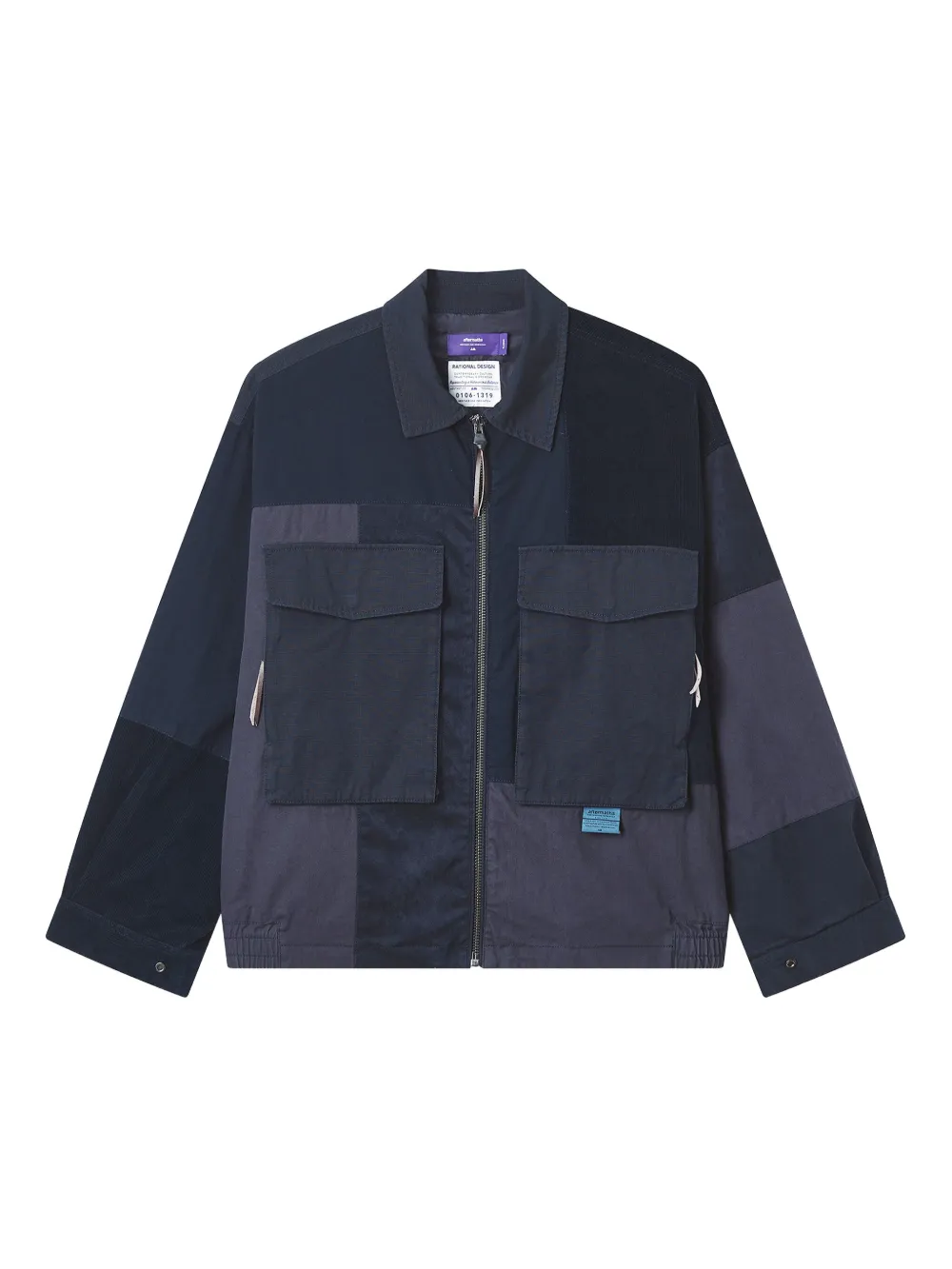 aftermaths patchwork zip jacket | Blue | Image 1