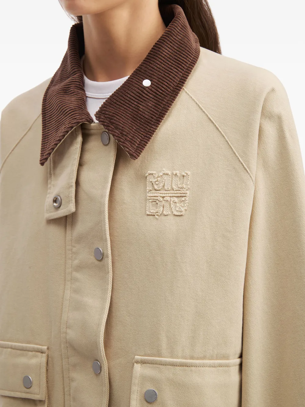 Musium Div. Corduroy Collar Pocket Jacket In Neutral