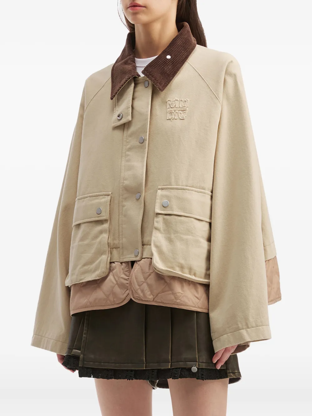 Musium Div. Corduroy Collar Pocket Jacket In Neutral