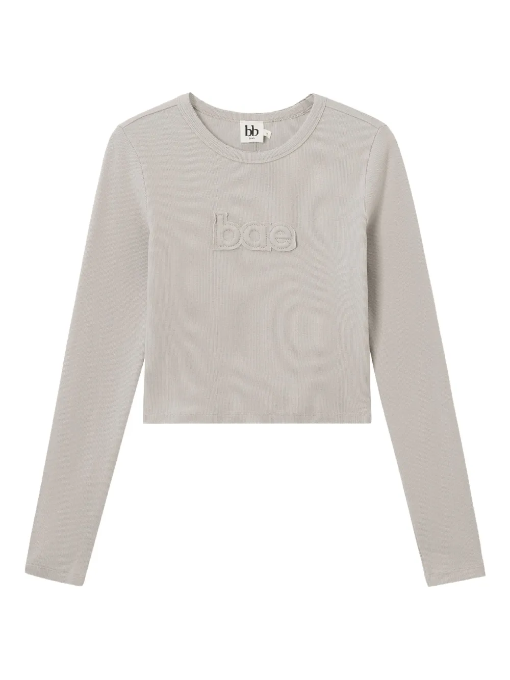 B+ab Long-sleeve Appliqué T-shirt In Gray