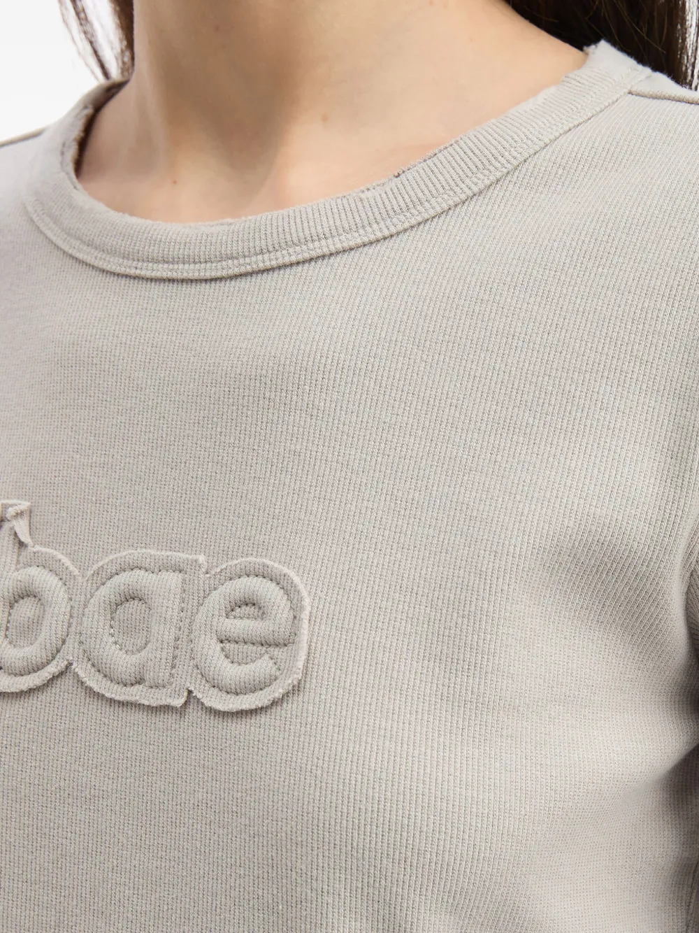B+ab Long-sleeve Appliqué T-shirt In Gray