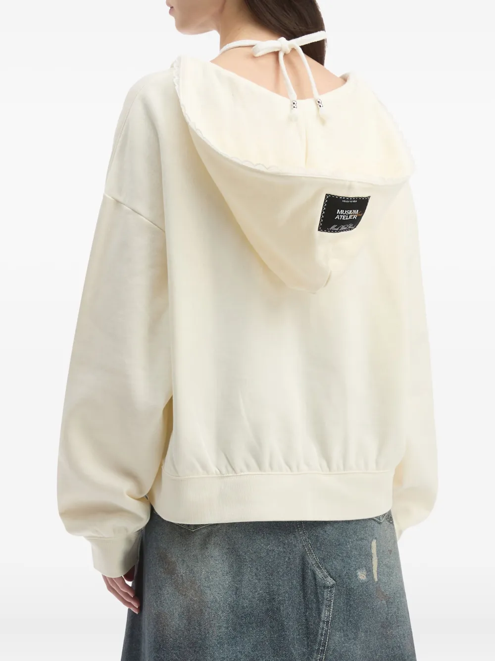 Musium Div. V-neck Embroidered Top In White