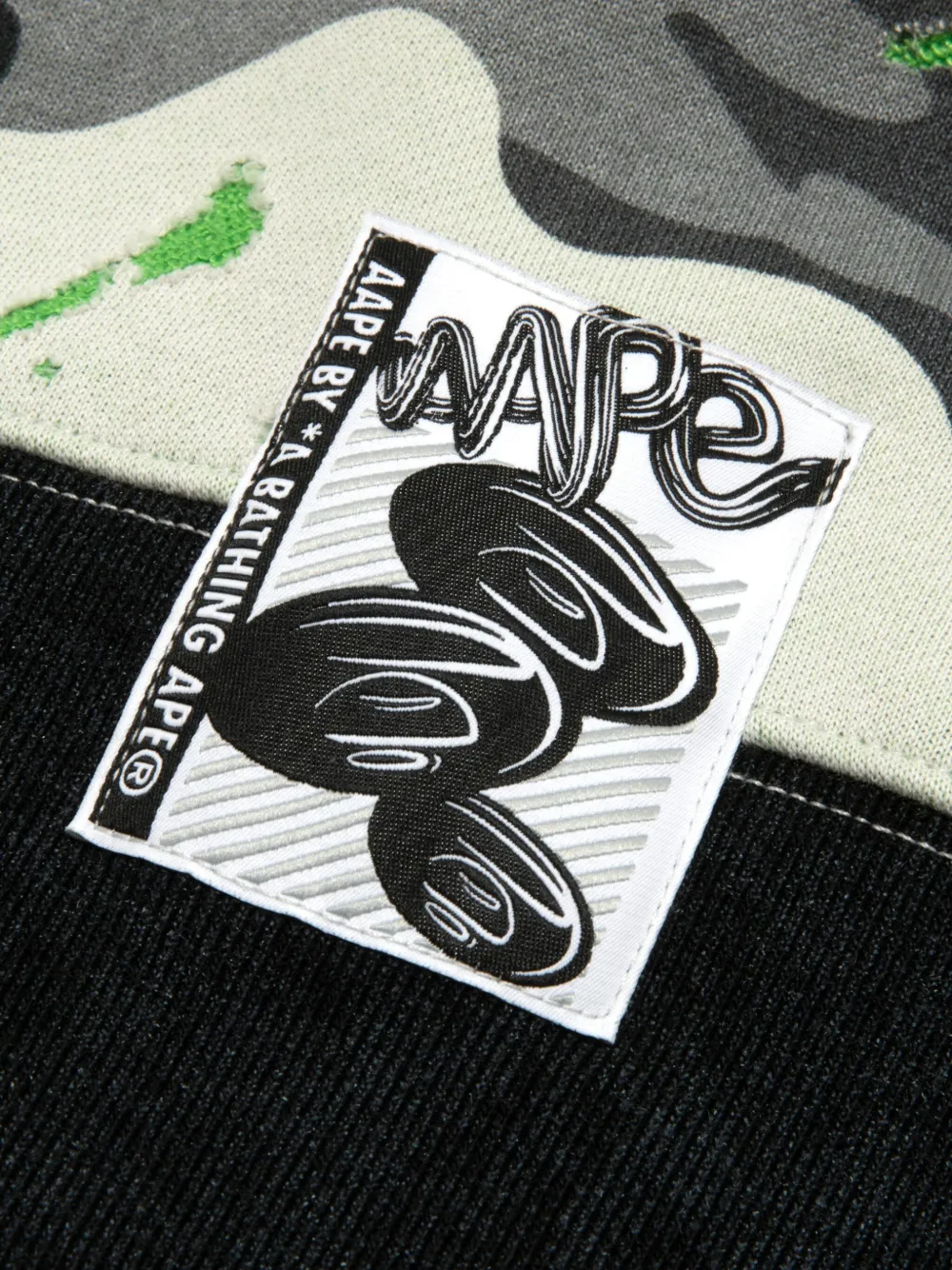 Aape By A Bathing Ape Camouflage Logo Patch Sweatshirt In Gray