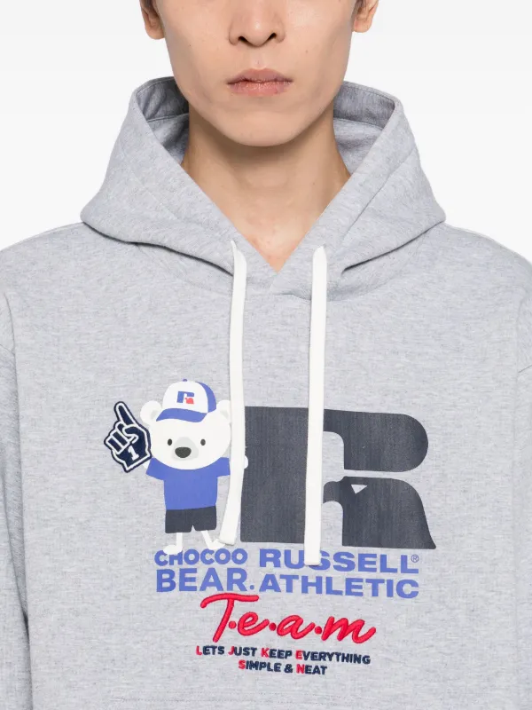 CHOCOOLATE x Russell Athletic graphic-print Hoodie | Grey | FARFETCH