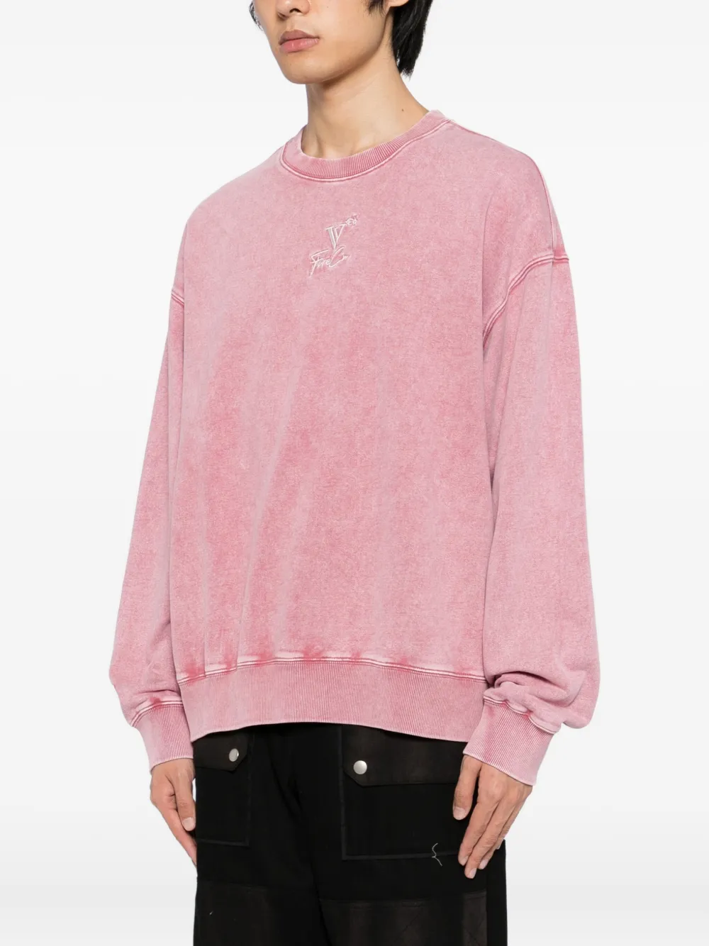 FIVE CM Sweater met logo en wassing Roze