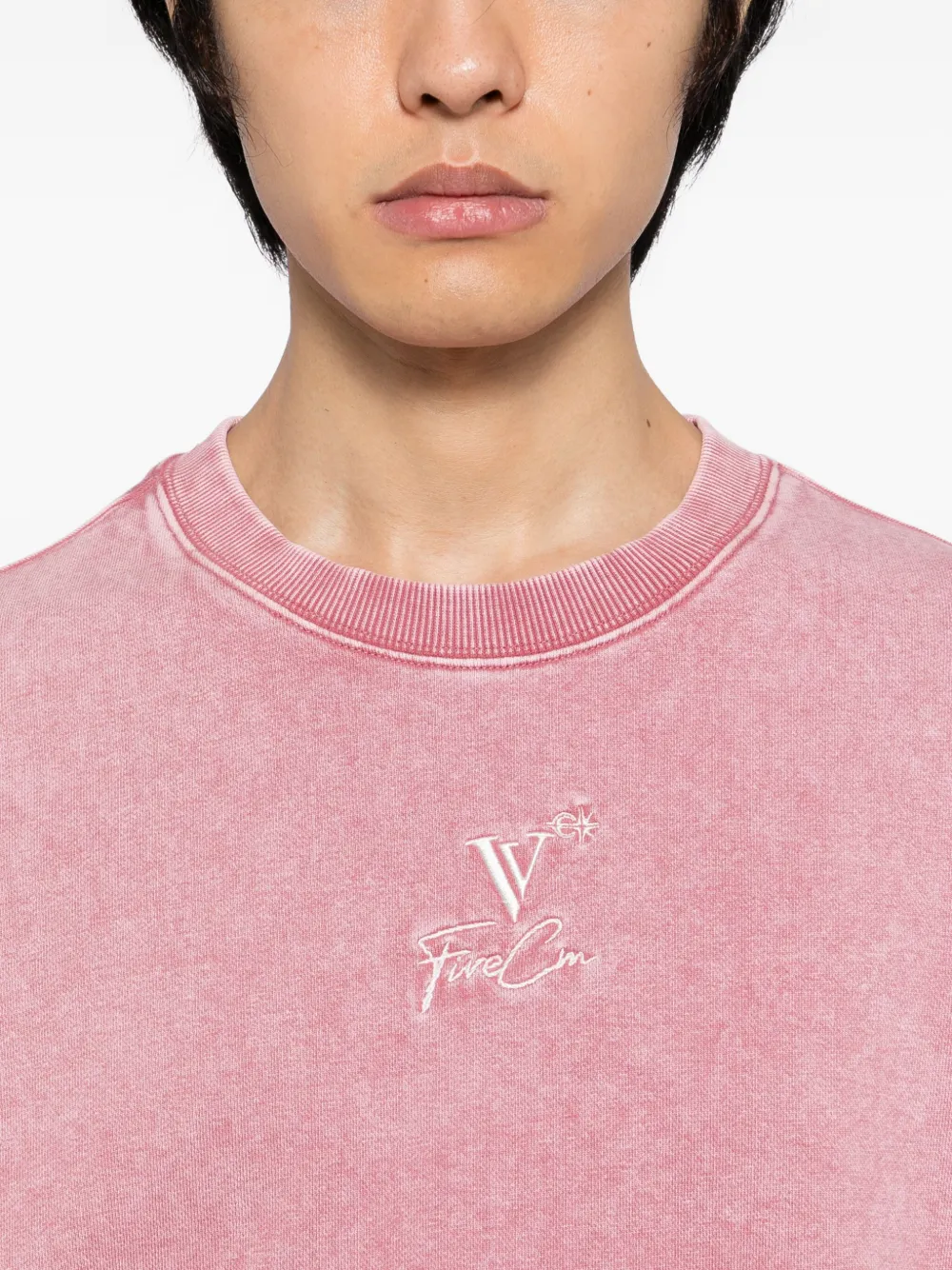 FIVE CM Sweater met logo en wassing Roze