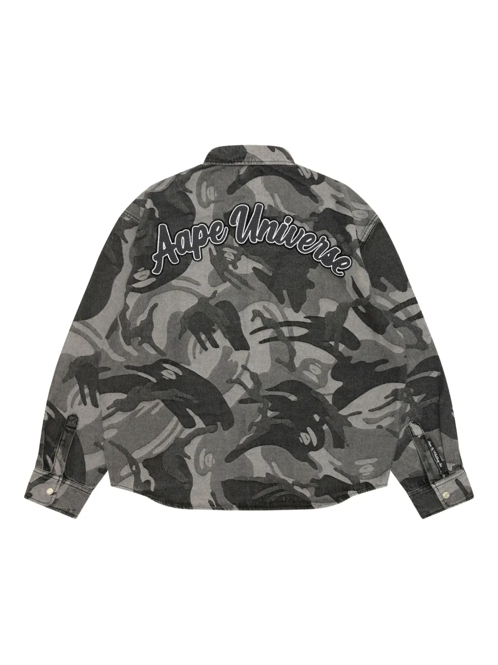 AAPE BY *A BATHING APE Moonface overhemd met camouflageprint en patch - Zwart