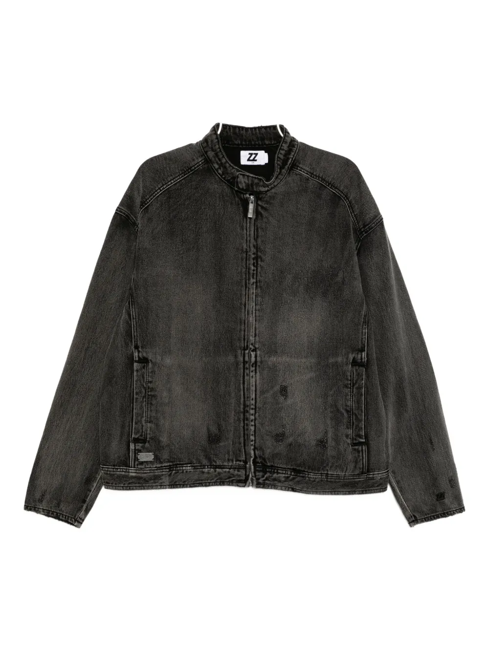 izzue Giacca biker denim - Nero