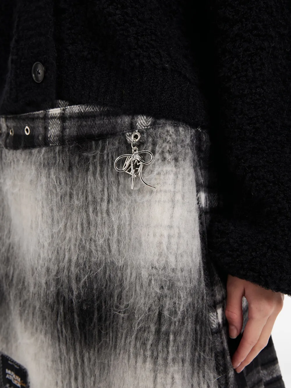 Musium Div. Geruite mini-rok met gespdetail Zwart