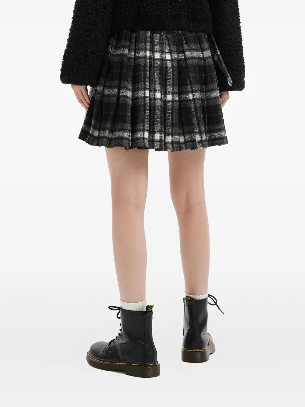 Musium Div. Geruite mini-rok met gespdetail Zwart