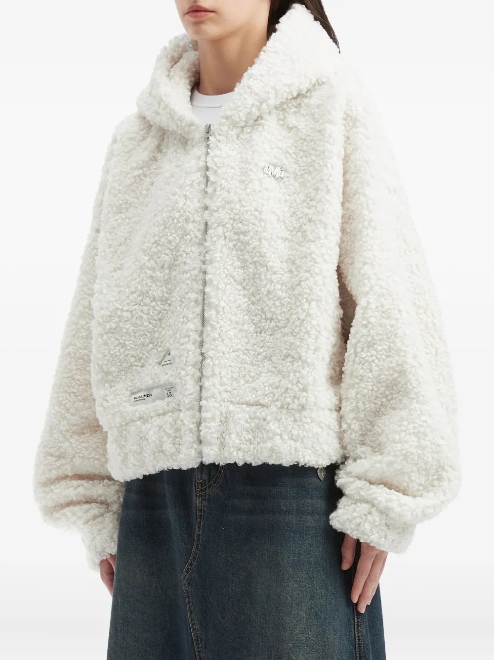 Musium Div. Hooded Zip Jacket In White