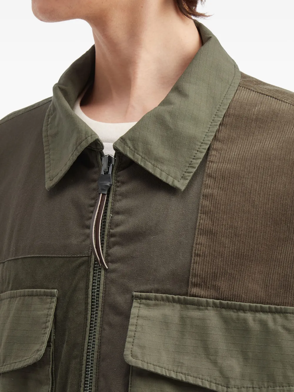 Aftermaths Patchwork Pocket Jacket In Green