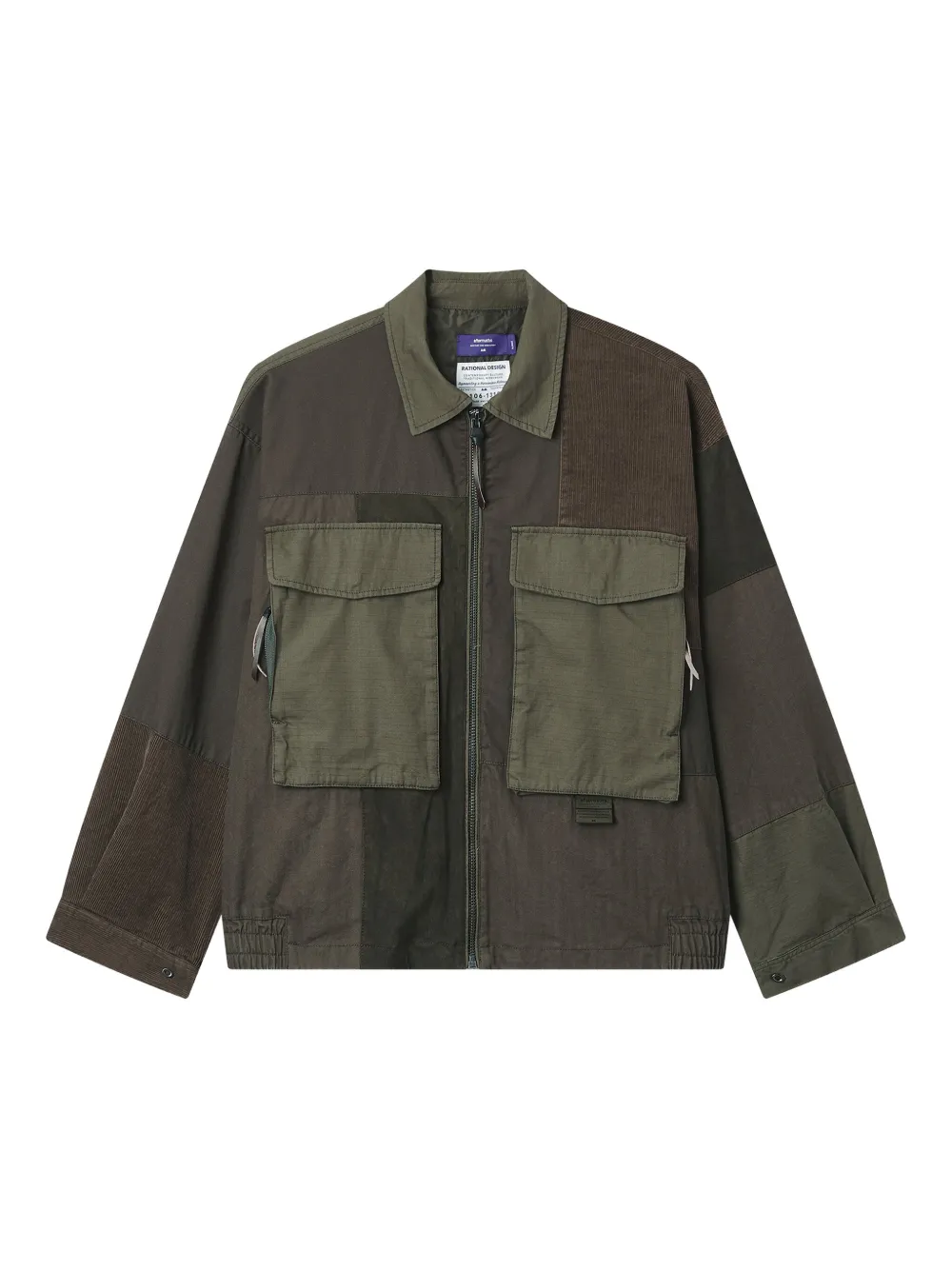 Aftermaths Patchwork Pocket Jacket In Green