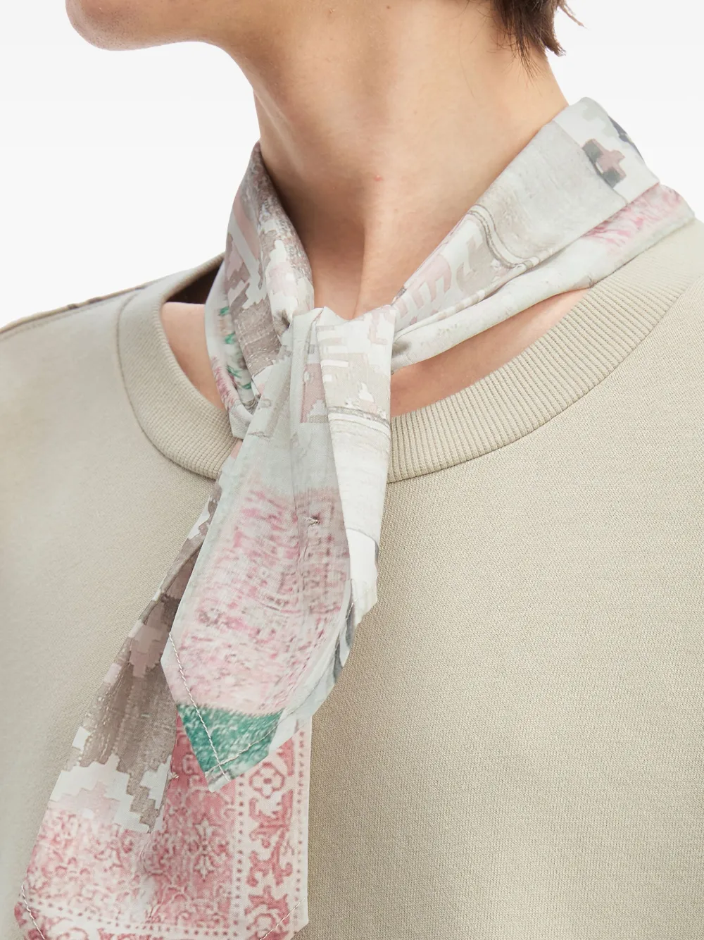 Musium Div. Sweater met patroon op de mouw Beige